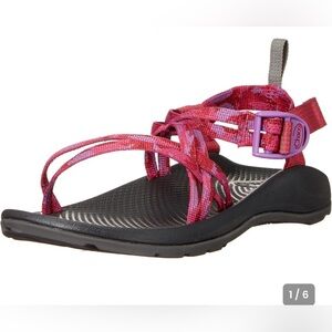 Chaco kids Zx1 Gray Pink Strappy Adjustable Hiking Outdoors Water Sandal